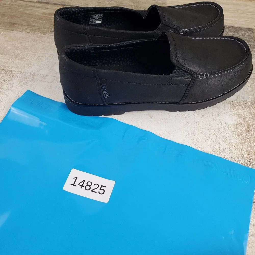 Skechers Bobs Chill Lugs Central Look Womens Loafer Shoe Sz 7 Black Faux Leather